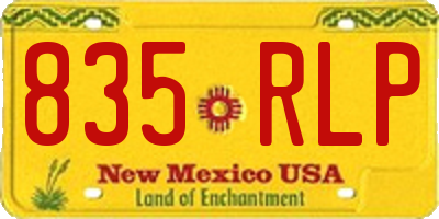 NM license plate 835RLP