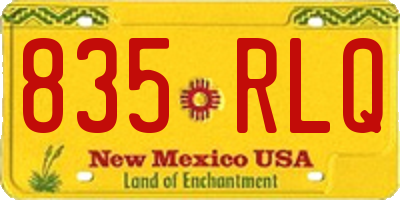 NM license plate 835RLQ