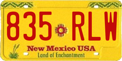 NM license plate 835RLW