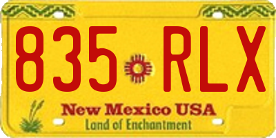 NM license plate 835RLX