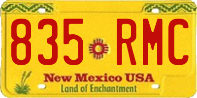 NM license plate 835RMC