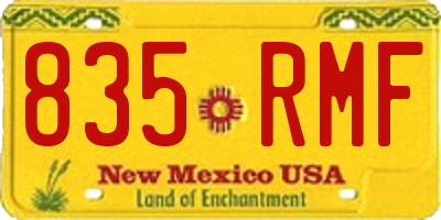 NM license plate 835RMF