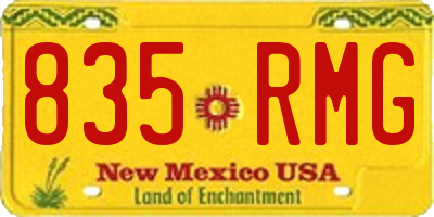 NM license plate 835RMG