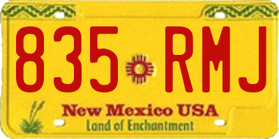 NM license plate 835RMJ