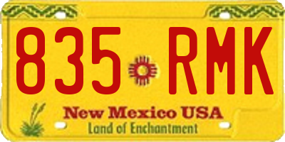 NM license plate 835RMK