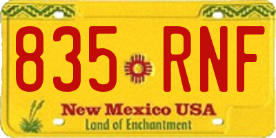 NM license plate 835RNF