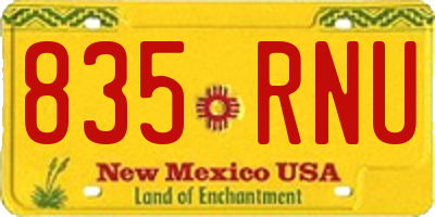 NM license plate 835RNU