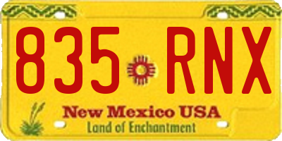 NM license plate 835RNX