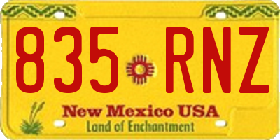 NM license plate 835RNZ