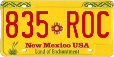 NM license plate 835ROC