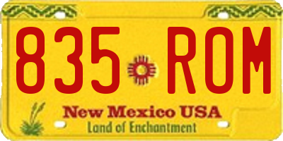 NM license plate 835ROM