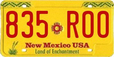 NM license plate 835ROO