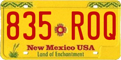 NM license plate 835ROQ