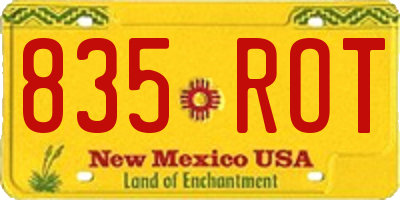 NM license plate 835ROT