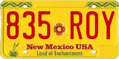 NM license plate 835ROY