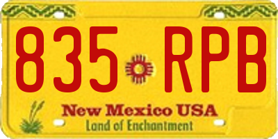NM license plate 835RPB