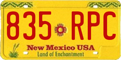 NM license plate 835RPC
