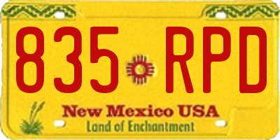 NM license plate 835RPD