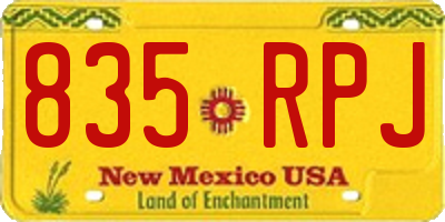 NM license plate 835RPJ