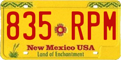 NM license plate 835RPM