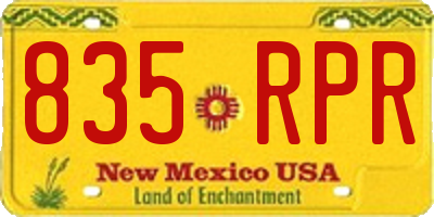 NM license plate 835RPR