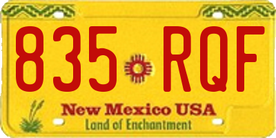 NM license plate 835RQF