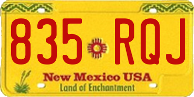 NM license plate 835RQJ