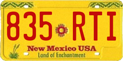 NM license plate 835RTI