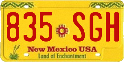 NM license plate 835SGH