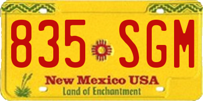 NM license plate 835SGM