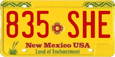 NM license plate 835SHE