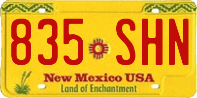 NM license plate 835SHN