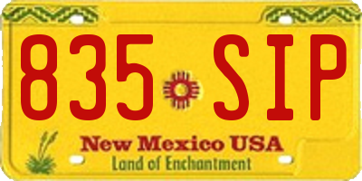 NM license plate 835SIP