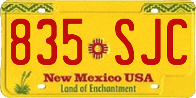 NM license plate 835SJC