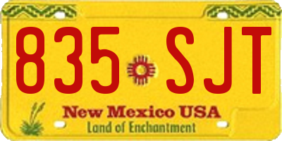NM license plate 835SJT