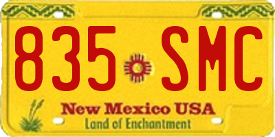 NM license plate 835SMC