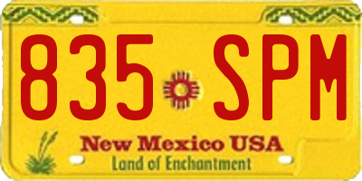 NM license plate 835SPM