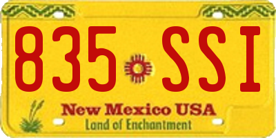 NM license plate 835SSI