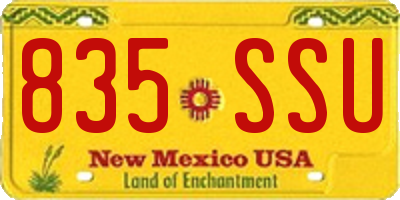 NM license plate 835SSU