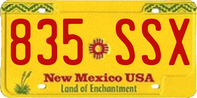 NM license plate 835SSX