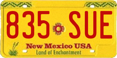 NM license plate 835SUE