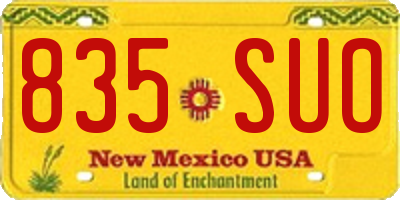 NM license plate 835SUO