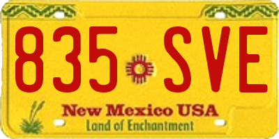 NM license plate 835SVE