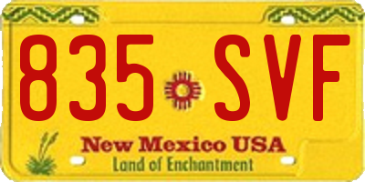 NM license plate 835SVF