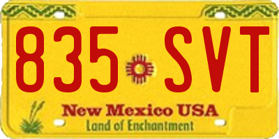 NM license plate 835SVT