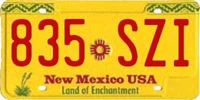 NM license plate 835SZI