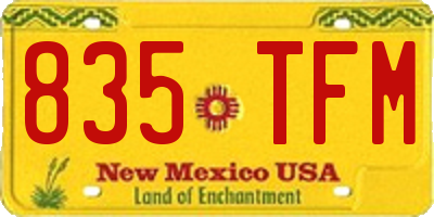 NM license plate 835TFM