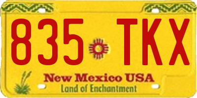 NM license plate 835TKX