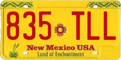 NM license plate 835TLL