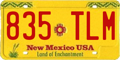 NM license plate 835TLM